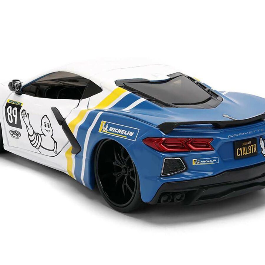 2020 Chevrolet Corvette Stingray C8 #89 "Michelin" White with Yellow and Blue Stripes "Bigtime Muscle" Series 1/24 Diecast Model Car by Jada Automotive