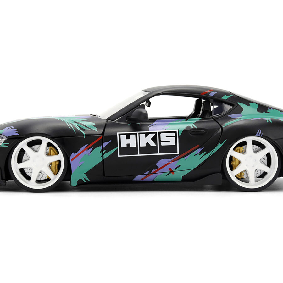 2020 Toyota GR Supra "HKS" Matt Black with Graphics "JDM Tuners" Series 1/24 Diecast Model Car by Jada Automotive