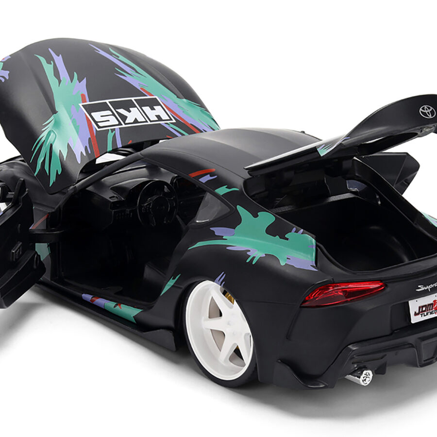 2020 Toyota GR Supra "HKS" Matt Black with Graphics "JDM Tuners" Series 1/24 Diecast Model Car by Jada Automotive