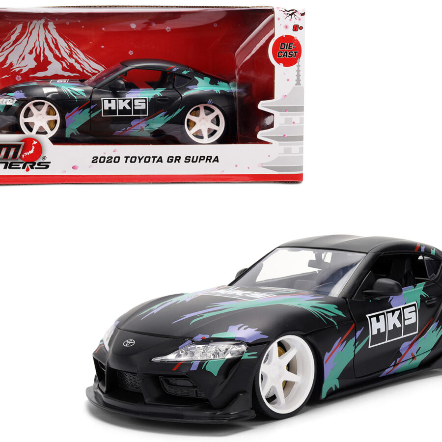 2020 Toyota GR Supra "HKS" Matt Black with Graphics "JDM Tuners" Series 1/24 Diecast Model Car by Jada Automotive