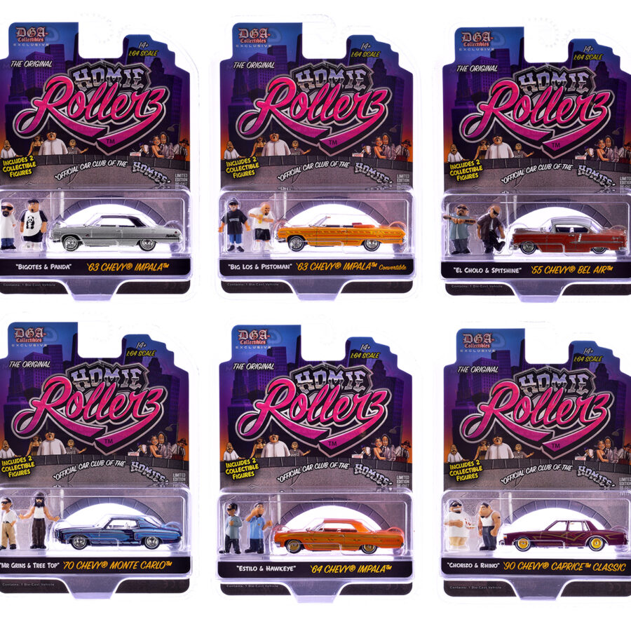 "Homie Rollerz" 2025 Series 1 Set of 6 Pieces Diecast Model Cars by Greenlight and DGA Automotive