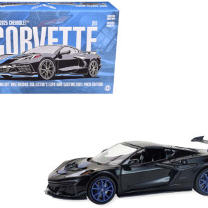 2025 Chevrolet Corvette C8 ZR1 Black with Blue Stripes with Raw Casting Dual Pack "2025 Greenlight Waltersons Collector's Expo Exclusive" 1/64 Diecast Model Car by Greenlight from the Sports Car Racing Model Cars store collection.