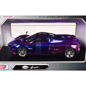 Pagani Huayra Pink and Purple Chrome "Custom Wrap" Series 1/24 Diecast Model Car by Motormax  by Diecast Mania