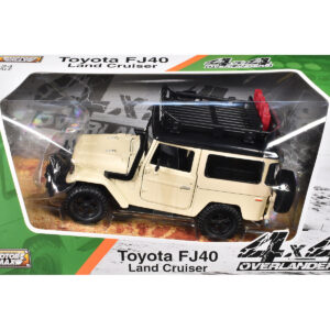 Toyota FJ40 Land Cruiser Beige "4x4 Overlanders" Series 1/24 Diecast Model Car by Motormax  by Diecast Mania