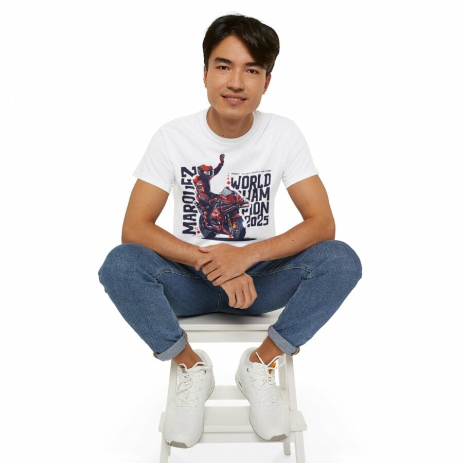 Marc Marquez 2025 MotoGP World Champion T-Shirt | MotoGP Legend Racing Tee | Ducati Lenovo from the Cal Crutchlow store collection.