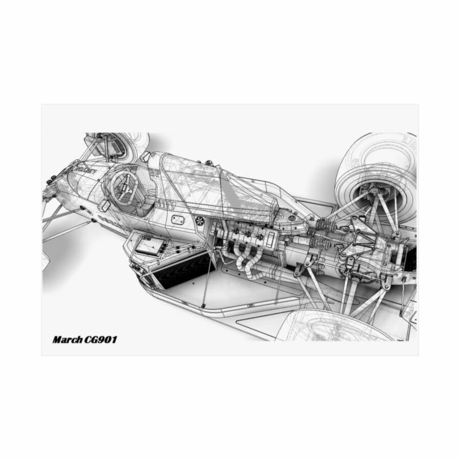 Leyton House March CG901 3D Wirefame from the MotoGP Art store collection.