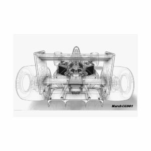 Leyton House March CG901 3D Wireframe from the F1 Clothing store collection.