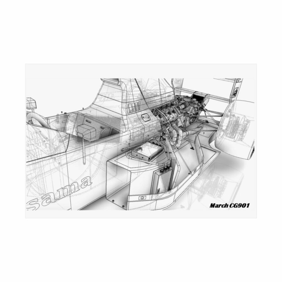 Leyton House March CG901 3D WIreframe Automotive