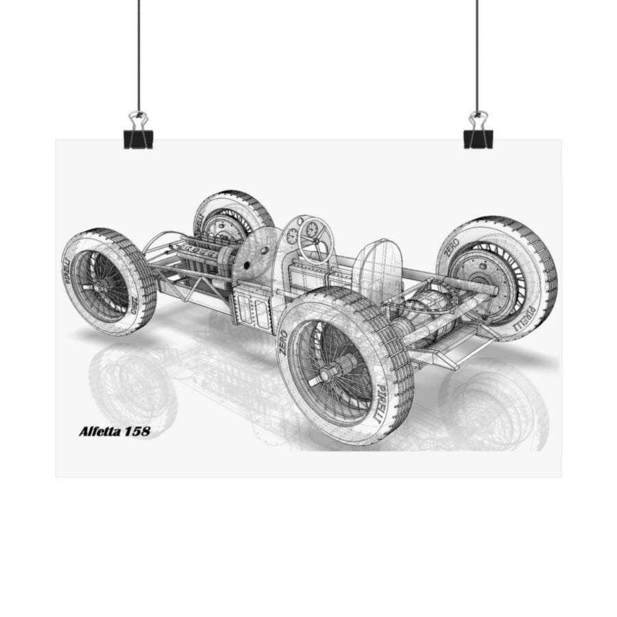 Alfa Romeo Alfetta 158 3D Wireframe from the F1 Clothing store collection.