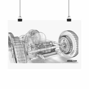 Alfa Romeo Alfetta 158 3D Wireframe from the Formula 1 Memorabilia store collection.