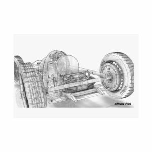 Alfa Romeo Alfetta 158 3D Wireframe from the Formula 1 Memorabilia store collection.