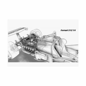 Ferrari 312 T4 3D Wireframe Artwork from the Formula 1 Memorabilia store collection.