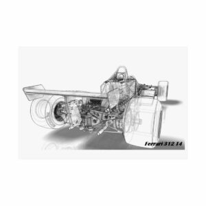 Ferrari 312 T4 3D Wireframe Artwork from the Formula 1 Memorabilia store collection.