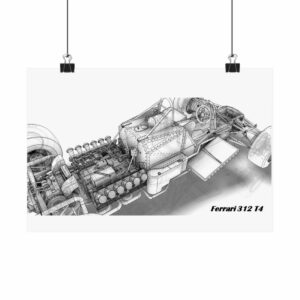 Ferrari 312 T4 3D Wireframe Artwork from the Formula 1 Memorabilia store collection.