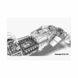 Ferrari 312 T4 3D Wireframe Artwork from the Formula 1 Memorabilia store collection.