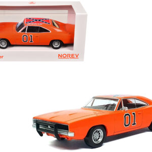 1969 Dodge Charger #01 "General Lee" Orange 1/43 Diecast Model Car by Norev from the Sports Car Racing Model Cars store collection.