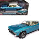 1969 Chevrolet Chevelle SS 396 Azure Turquoise Metallic with White Stripes White Vinyl Top and Interior "Muscle Car & Corvette Nationals" (MCACN) "American Muscle" Series 1/18 Diecast Model Car by Auto World