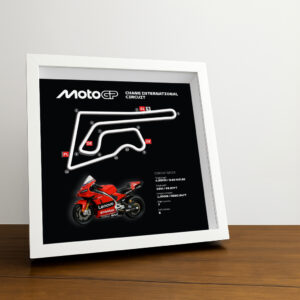 Chang International Circuit Moto 3D Framed Black Track Wall Art with Motorcycle Model – Thailand Racing Gift by BoxBox24