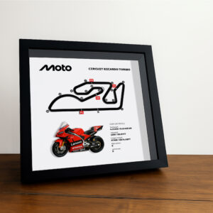 Ricardo Tormo Moto Circuit 3D Framed Track Wall Art with Motorcycle Model – Spain Racing Gift  by BoxBox24