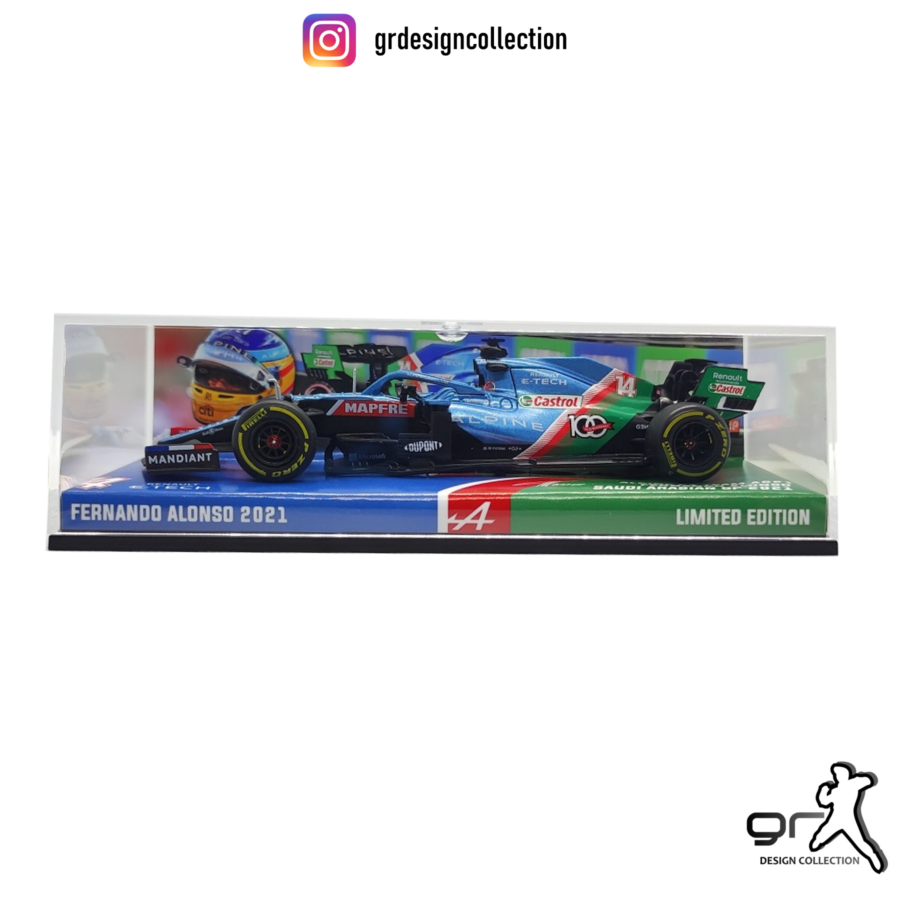 Fernando Alonso - Alpine F1 A521 - 2021 Saudi Arabian GP / 1:43 from the Fernando Alonso store collection.