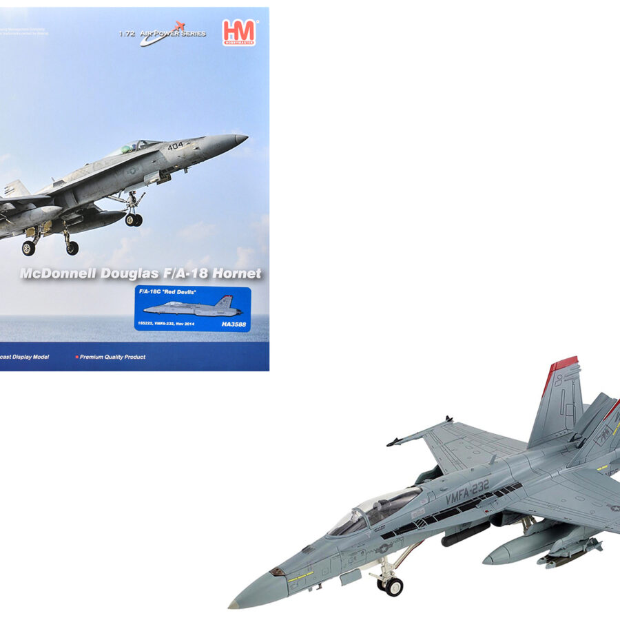 McDonnell Douglas F/A-18C Hornet Aircraft "VMFA-232 Red Devils" (2014) United States Marine Corps "Air Power Series" 1/72 Diecast Model by Hobby Master Automotive