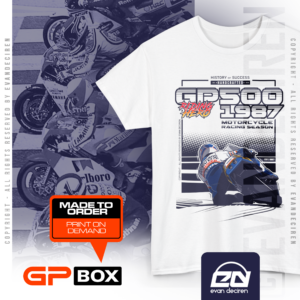Riding Hero 1987 GP500 T-Shirt | Vintage Racing Tee | MotoGP Legend Retro Motorcycle Shirt from the Cal Crutchlow store collection.