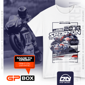 Jorge Lorenzo 2010 World Champion T-Shirt | MotoGP Legend Racing Shirt | Yamaha Fiat MotoGP Graphic Tee from the Cal Crutchlow store collection.