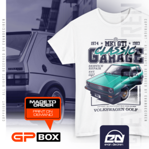 Volkswagen Golf MK1 GTI 1983 Classic Garage T-Shirt | Retro Car Graphic Tee | Vintage VW Golf Enthusiast Shirt Volkswagen by Evan DeCiren Store