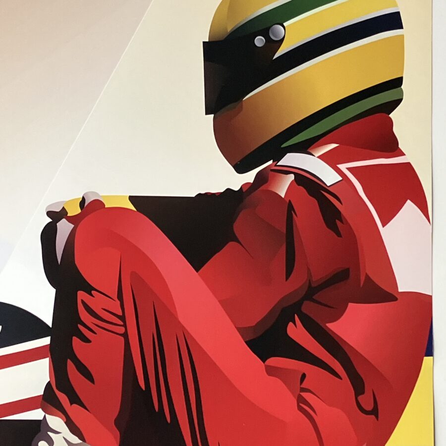 Nigel Mansell signed 'Taxi for Senna' art poster Ayrton Senna