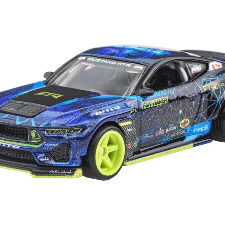 2024 Ford Mustang RTR Spec 5-FD Dark Blue with Graphics "Circuit Legends" Series Diecast Model Car by Hot Wheels from the Ford store collection.