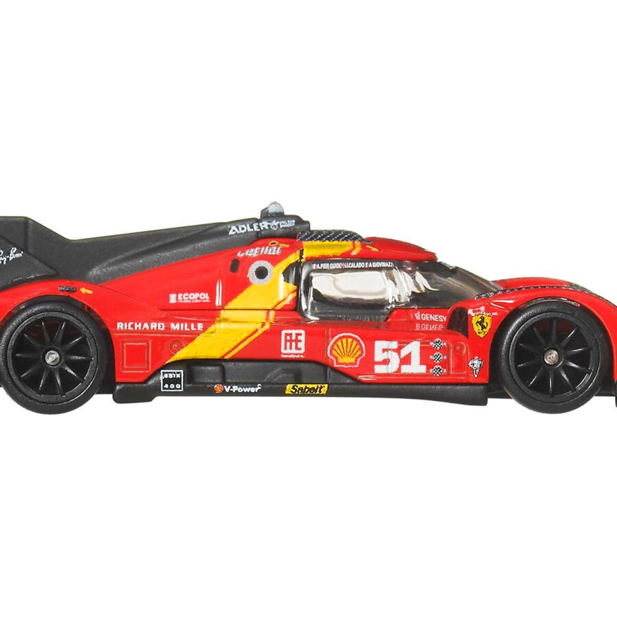 Ferrari 499P #51 Red with Yellow Stripes "Circuit Legends" Series Diecast Model Car by Hot Wheels Automotive