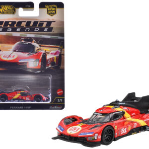 Ferrari 499P #51 Red with Yellow Stripes "Circuit Legends" Series Diecast Model Car by Hot Wheels by Diecast Mania