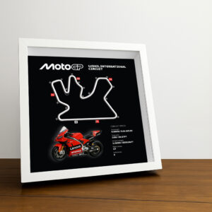 Lusail International Circuit Moto 3D Framed Black Track Wall Art with Motorcycle Model – Qatar Racing Gift by BoxBox24