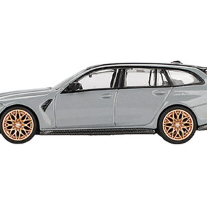 BMW M3 Competition Touring Brooklyn Gray with Black Top Limited Edition 1/64 Diecast Model Car by Mini GT from the Sports Car Racing Collectibles store collection.
