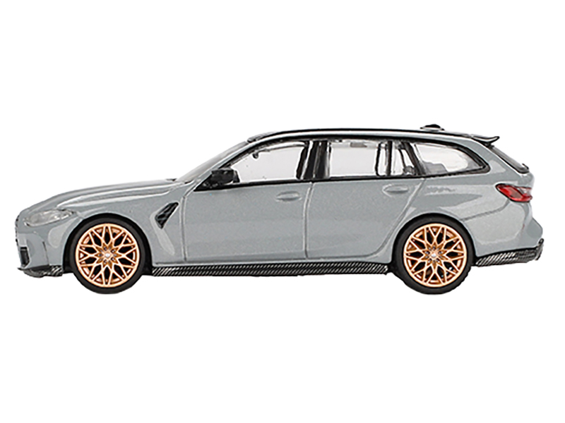 BMW M3 Competition Touring Brooklyn Gray with Black Top Limited Edition 1/64 Diecast Model Car by Mini GT Automotive