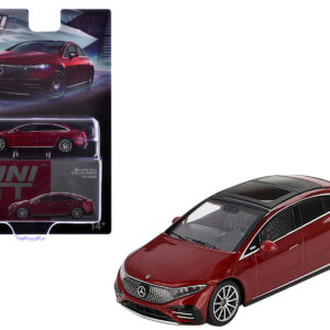Mercedes-Benz EQS 580 4MATIC Red Metallic with Sun Roof Limited Edition 1/64 Diecast Model Car by Mini GT from the Sports Car Racing Collectibles store collection.