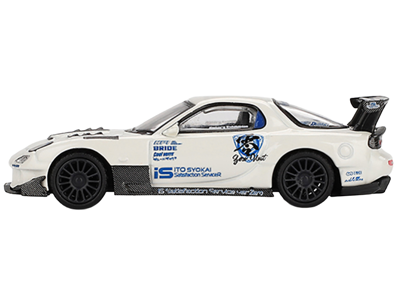 Mazda RX-7 (FD3S) "Itosyoukai Rei-gouki with RE Amemiya" RHD (Right Hand Drive) White with Graphics Limited Edition 1/64 Diecast Model Car by Mini GT from the Sports Car Racing Collectibles store collection.