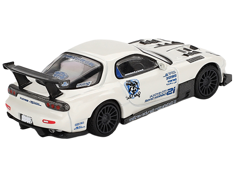 Mazda RX-7 (FD3S) "Itosyoukai Rei-gouki with RE Amemiya" RHD (Right Hand Drive) White with Graphics Limited Edition 1/64 Diecast Model Car by Mini GT Automotive