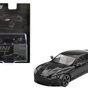 Aston Martin DBS RHD (Right Hand Drive) "007 Edition" Black Metallic Limited Edition 1/64 Diecast Model Car by Mini GT from the Sports Car Racing Collectibles store collection.