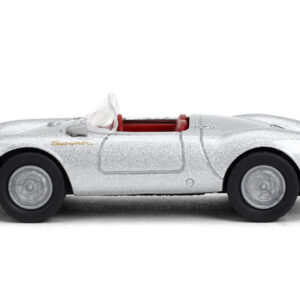 1955 Porsche 550 Spyder Silver Metallic with Red Interior "Collection" Series 1/64 Diecast Model Car by Majorette from the Porsche store collection.