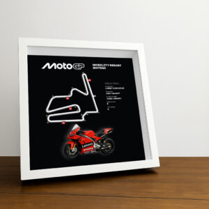 Motegi Moto Circuit 3D Framed Black Track Wall Art with Motorcycle Model – Japan Racing Gift by BoxBox24