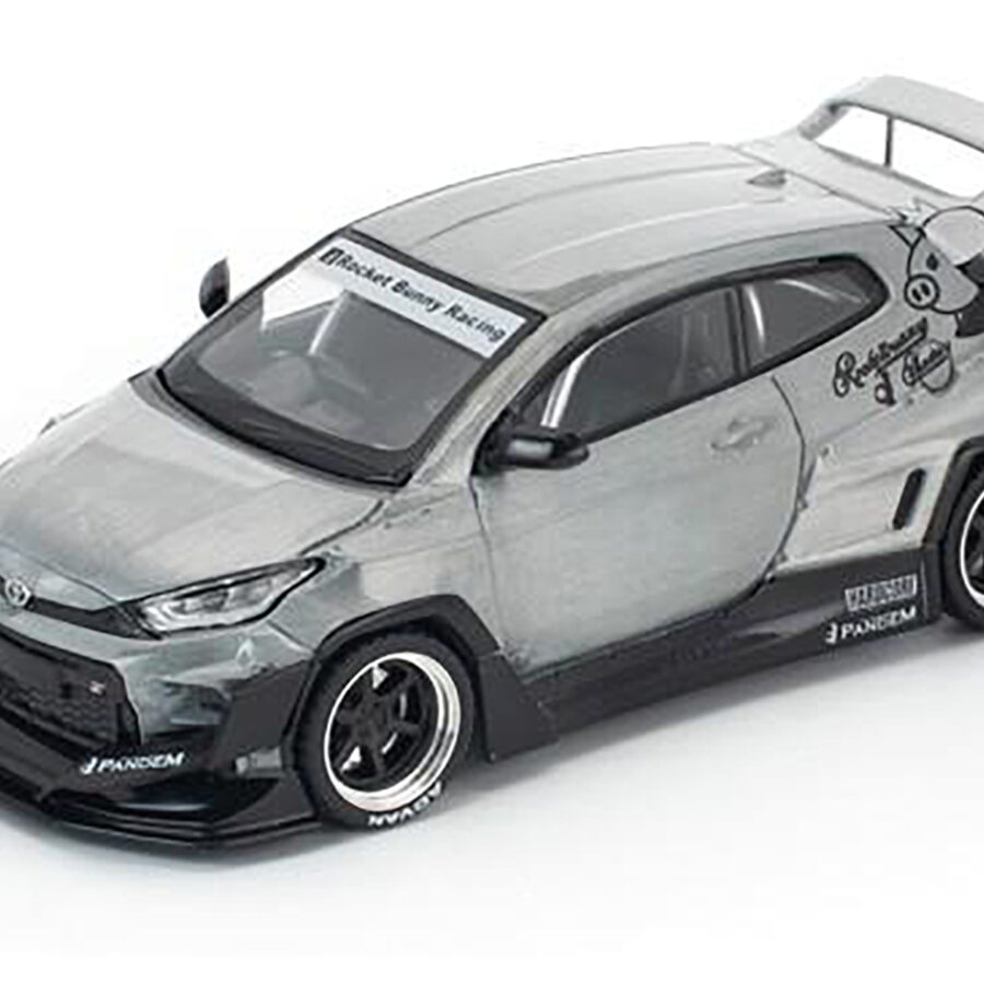 Toyota "Pandem" GR Yaris RHD (Right Hand Drive) Raw Metal 1/64 Diecast Model Car by Pop Race Automotive