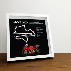 Sepang International Circuit Moto 3D Framed Black Track Wall Art with Motorcycle Model – Malaysia Racing Gift by BoxBox24