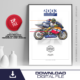 Valentino Rossi Poster | 2003 Honda RC211V MotoGP | Repsol Honda Digital Download Wall Art | Racing Motorcycle Print A2