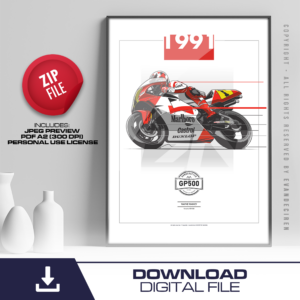 Wayne Rainey 1992 GP500 Motorcycle Poster | Vintage Racing Art Print | Digital Download MotoGP Wall Decor by Evan DeCiren Store