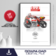 Wayne Rainey 1992 GP500 Motorcycle Poster | Vintage Racing Art Print | Digital Download MotoGP Wall Decor