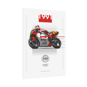 Wayne Rainey 1992 GP500 Motorcycle Poster | Vintage Racing Art Print | Digital Download MotoGP Wall Decor by Evan DeCiren Store