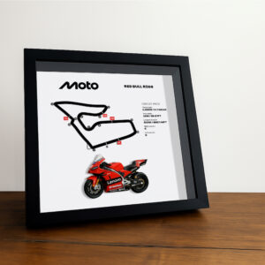 Red Bull Ring Moto Circuit 3D Framed Track Wall Art with Motorcycle Model – Austria Racing Gift  by BoxBox24