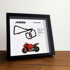 Sachsenring Moto Circuit 3D Framed Track Wall Art with Motorcycle Model – Germany Racing Gift by BoxBox24