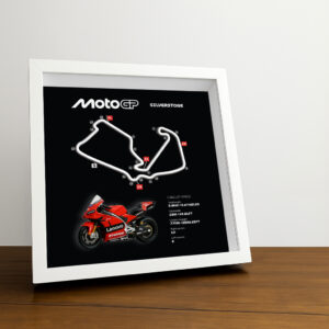 Silverstone Moto Circuit 3D Framed Black Track Wall Art with Motorcycle Model – UK Racing Gift from the Sports Car Racing Gifts store collection.